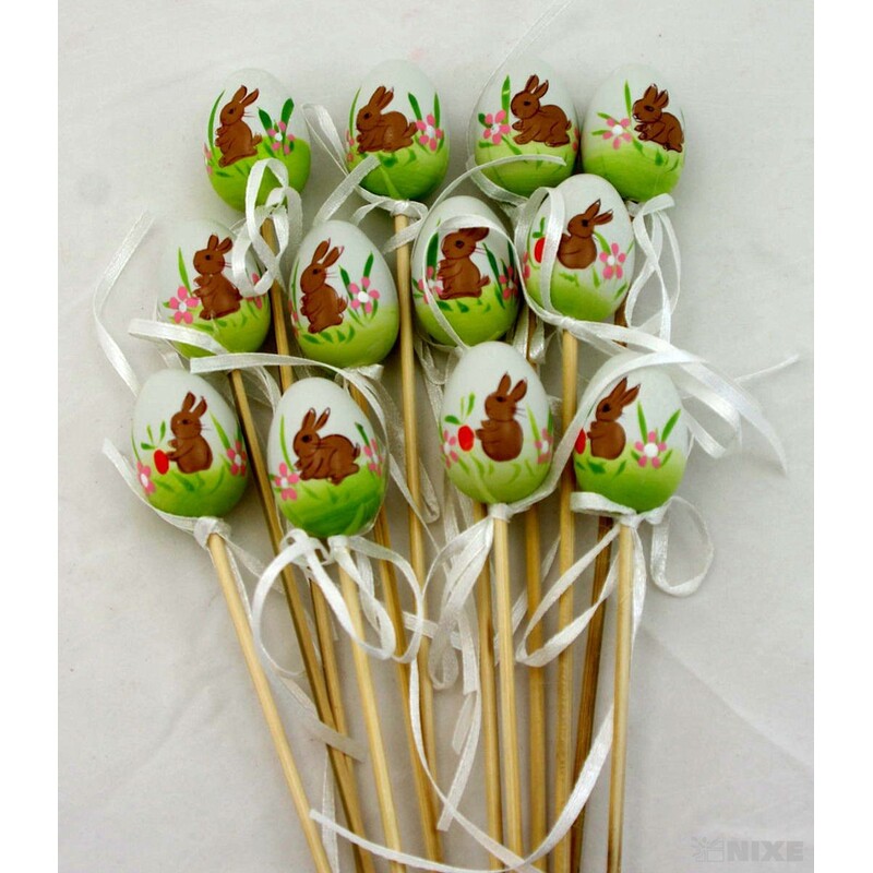 ZÁPICH VAJÍČKA 12ks 2,5x25cm*MIX BAREV