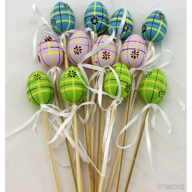 ZÁPICH VAJÍČKA 12ks 2,5x25cm*MIX BAREV