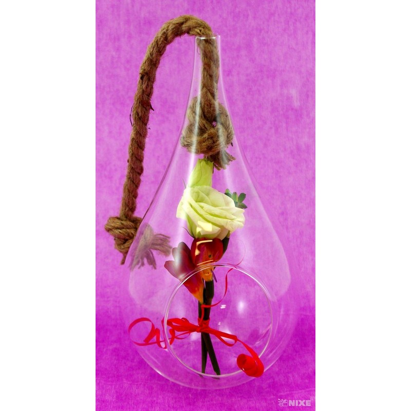 ZÁVĚS SKLO KAPKA 11x24cm* 