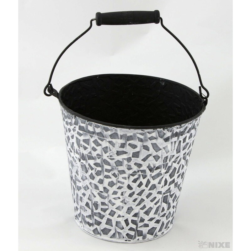 PLECHOVÝ KBELÍK 15x14cm*BÍLÁ