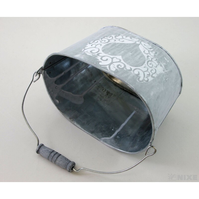 PLECHOVÝ KBELÍK 16x11,5x9cm*BÍLÁ