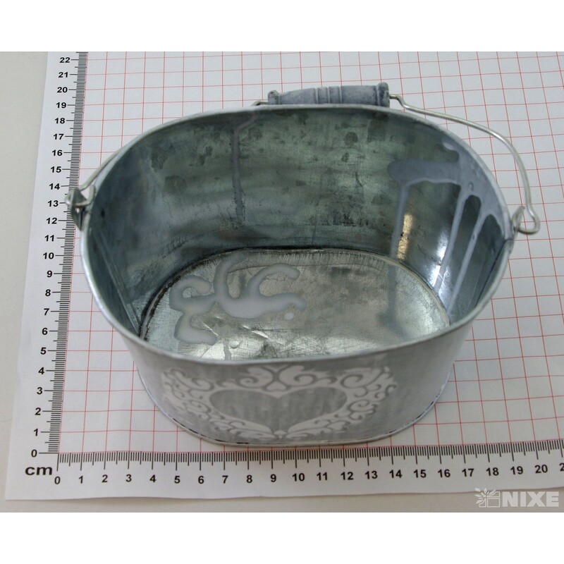 PLECHOVÝ KBELÍK 16x11,5x9cm*BÍLÁ