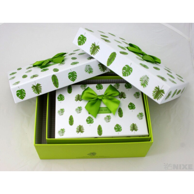 KRABICE LIST 3ks 28x10x21cm 24x9x17 21x8x14*ZELENÁ