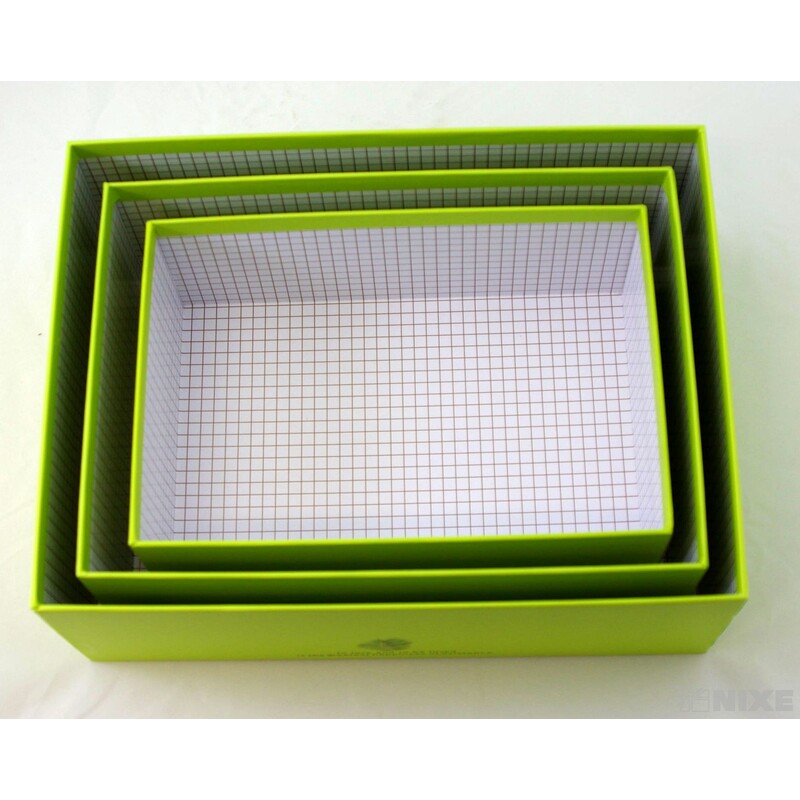 KRABICE LIST 3ks 28x10x21cm 24x9x17 21x8x14*ZELENÁ