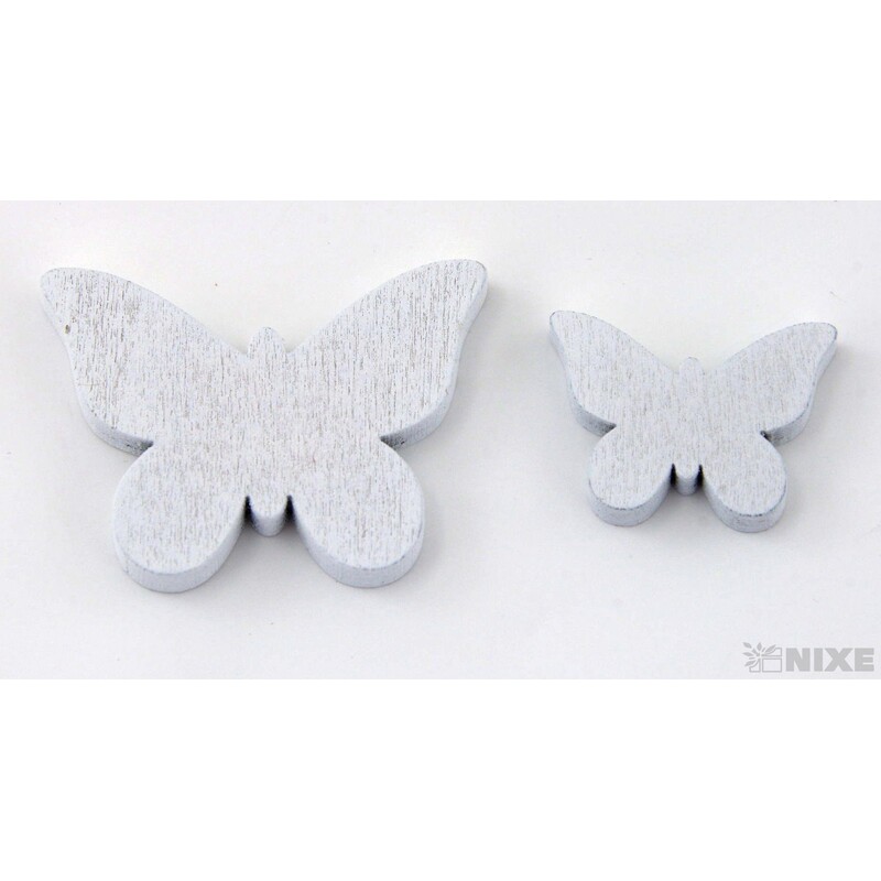 MOTÝL 4cm 24ks*BÍLÁ