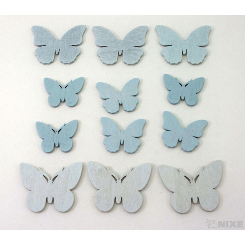 MOTÝL 4-6,5cm 12ks*ŠEDÁ