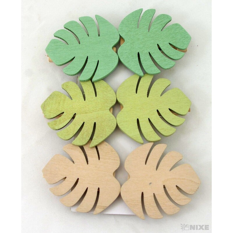 KOLÍČEK LISTY 5x4,5cm 6ks*MIX BAREV