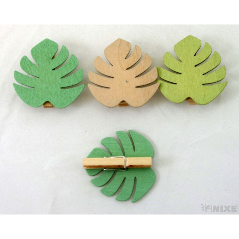 KOLÍČEK LISTY 5x4,5cm 6ks*MIX BAREV