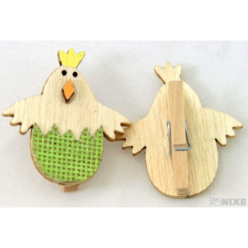 KUŘE NA KOLÍČKU 4x3cm 6ks*MIX BAREV