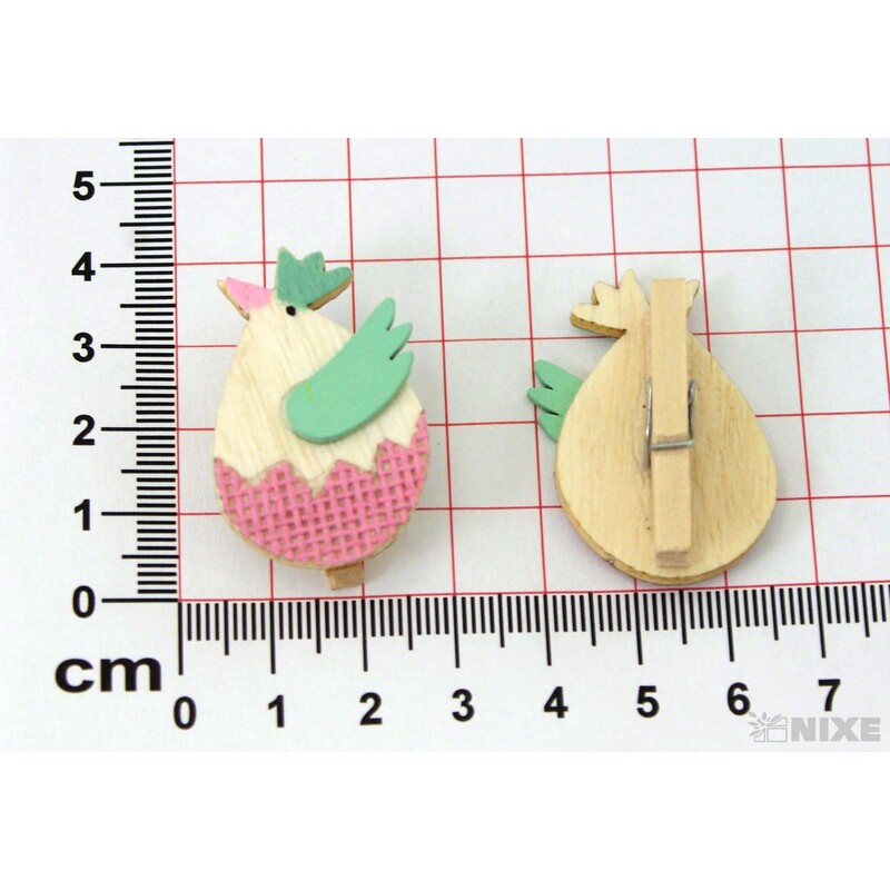 KUŘE NA KOLÍČKU 4x3cm 6ks*MIX BAREV