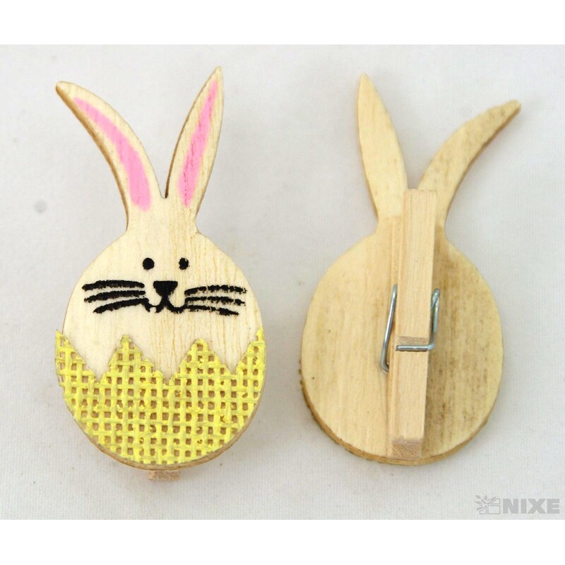 KOLÍČEK ZAJÍC 3x4,5cm 6ks*MIX BAREV