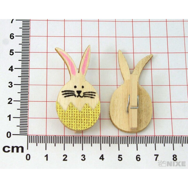 KOLÍČEK ZAJÍC 3x4,5cm 6ks*MIX BAREV