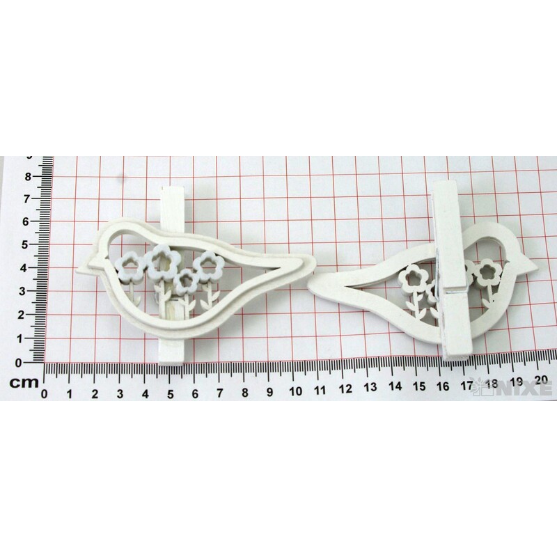 KOLÍČEK PTÁČEK 10x7,5cm 4ks*BÍLÁ