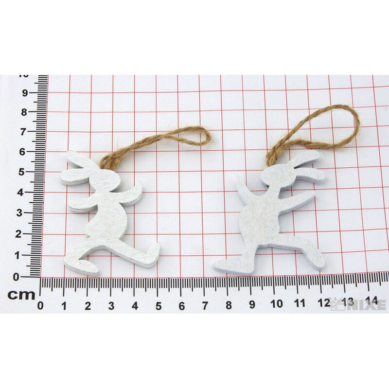 ZÁVĚS ZAJÍC 12ks 6cm*BÍLÁ