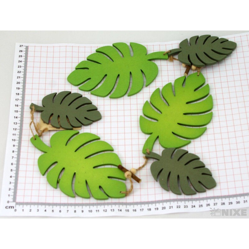 GIRLANDA LISTY 10x16x70cm*ZELENÁ