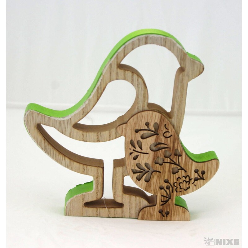 PTÁČEK DŘEVO 17x16,5cm*