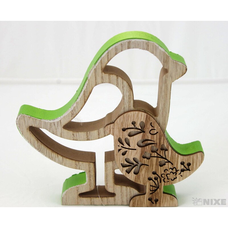 PTÁČEK DŘEVO 17x16,5cm*