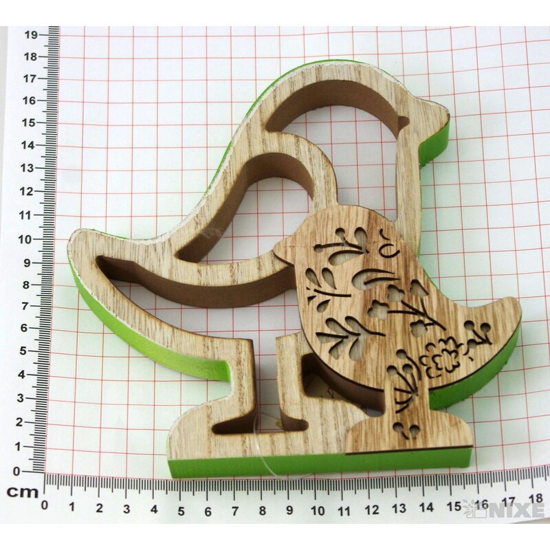 PTÁČEK DŘEVO 17x16,5cm*