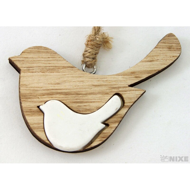 ZÁVĚS PTÁČEK 5x8cm*PŘÍRODNÍ