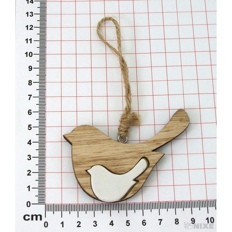 ZÁVĚS PTÁČEK 5x8cm*PŘÍRODNÍ