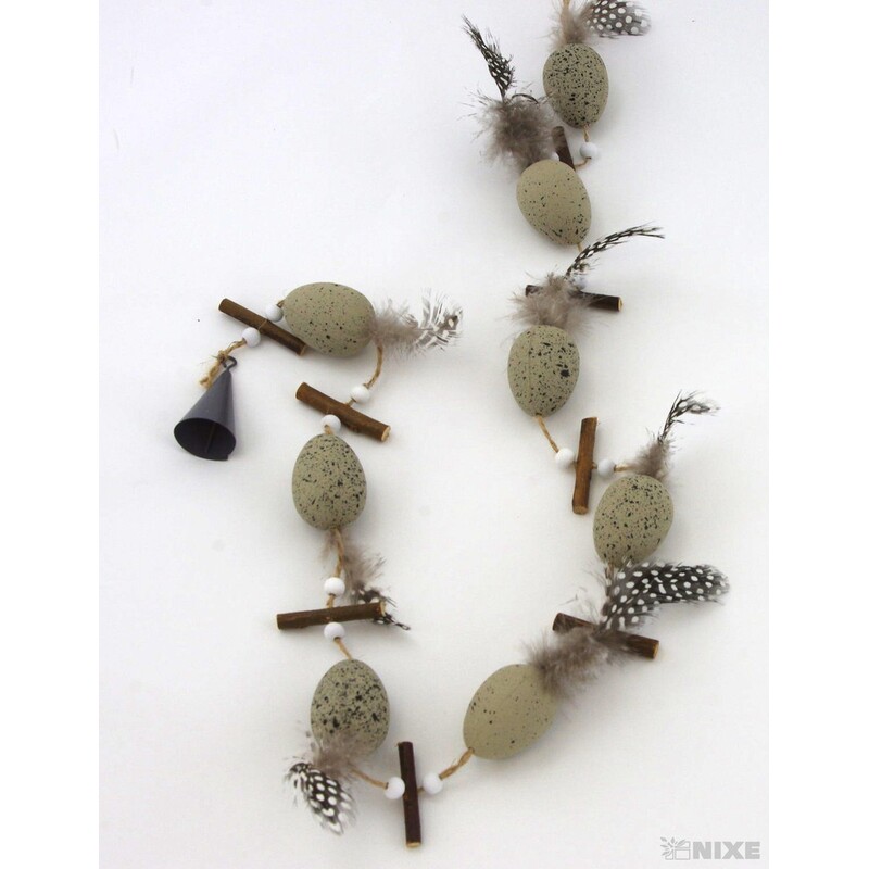 GIRLANDA VAJÍČKA 4x95cm*ŠEDÁ