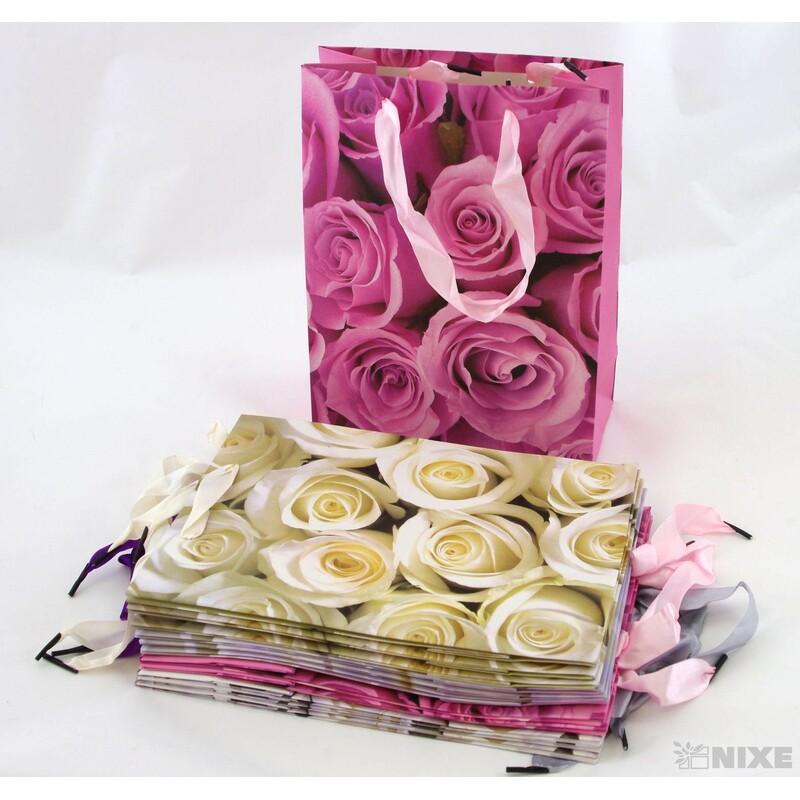 TAŠKA P RŮŽE 17x24x8cm*MIX BAREV