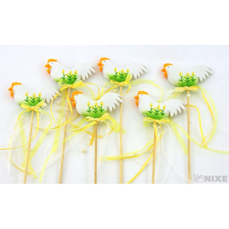 ZÁPICH KOHOUT 6ks 8x43cm*BÍLÁ