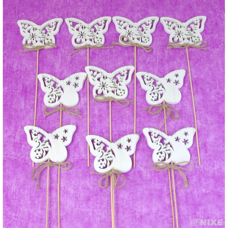 ZÁPICH MOTÝL 6x26cm 10ks*BÍLÁ
