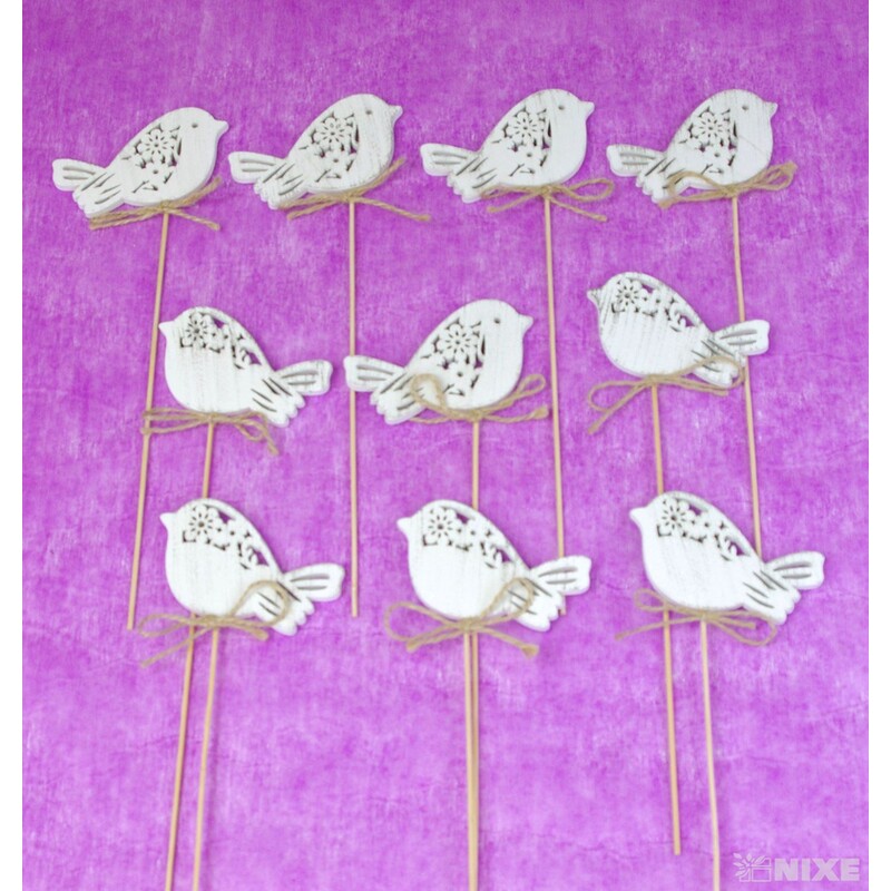 ZÁPICH PTÁČEK 8x26x5cm 10ks*BÍLÁ