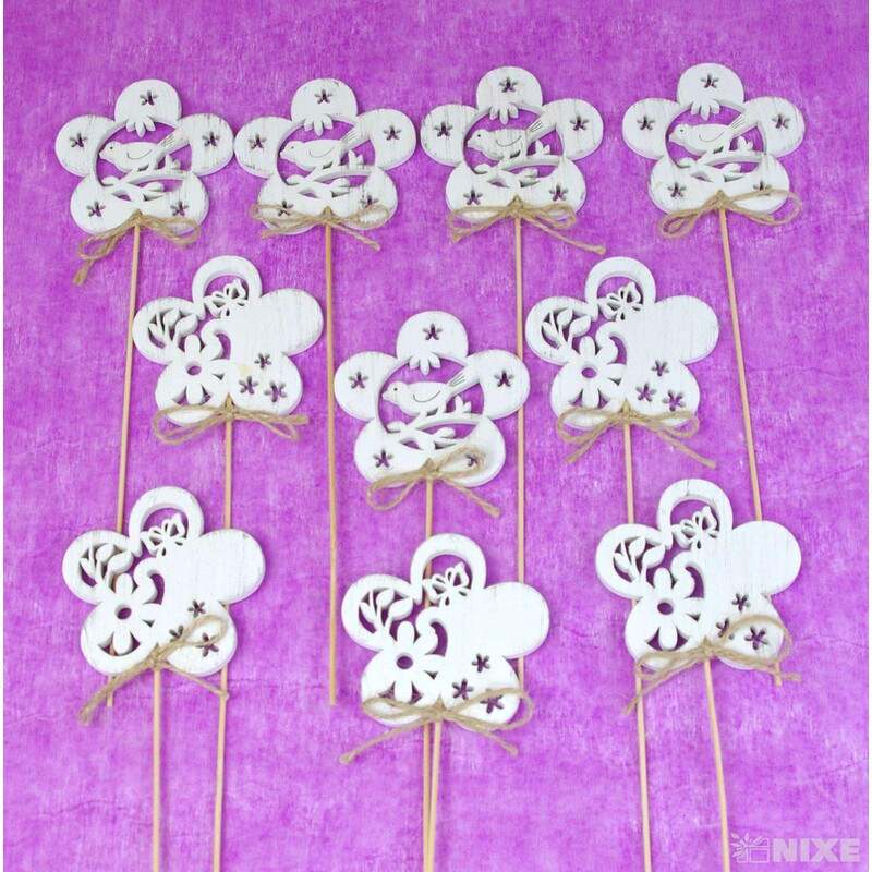 ZÁPICH KVĚT 7x27cm 10ks*BÍLÁ