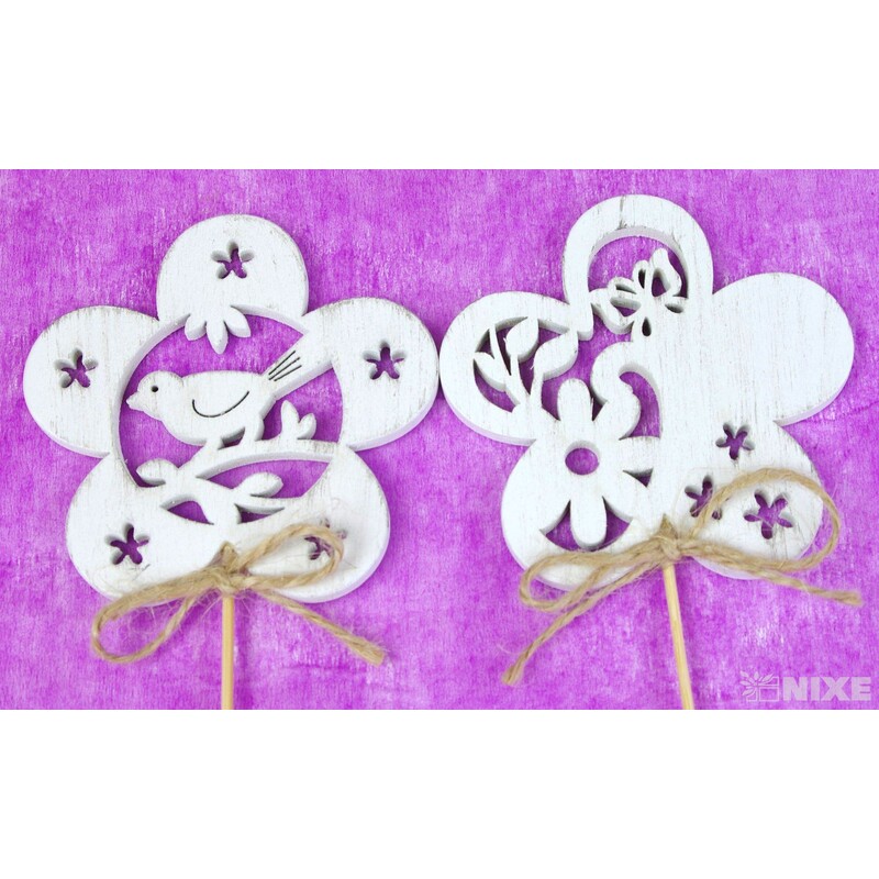 ZÁPICH KVĚT 7x27cm 10ks*BÍLÁ