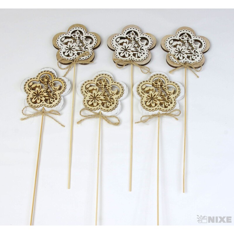 ZÁPICH KVĚT 8x28cm 6ks*BÍLÁ V+