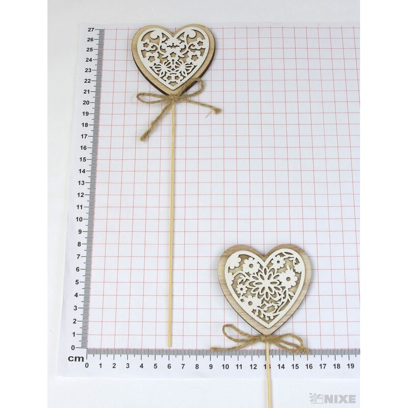 ZÁPICH SRDCE 7x27cm 6ks*PŘÍRODNÍ V+