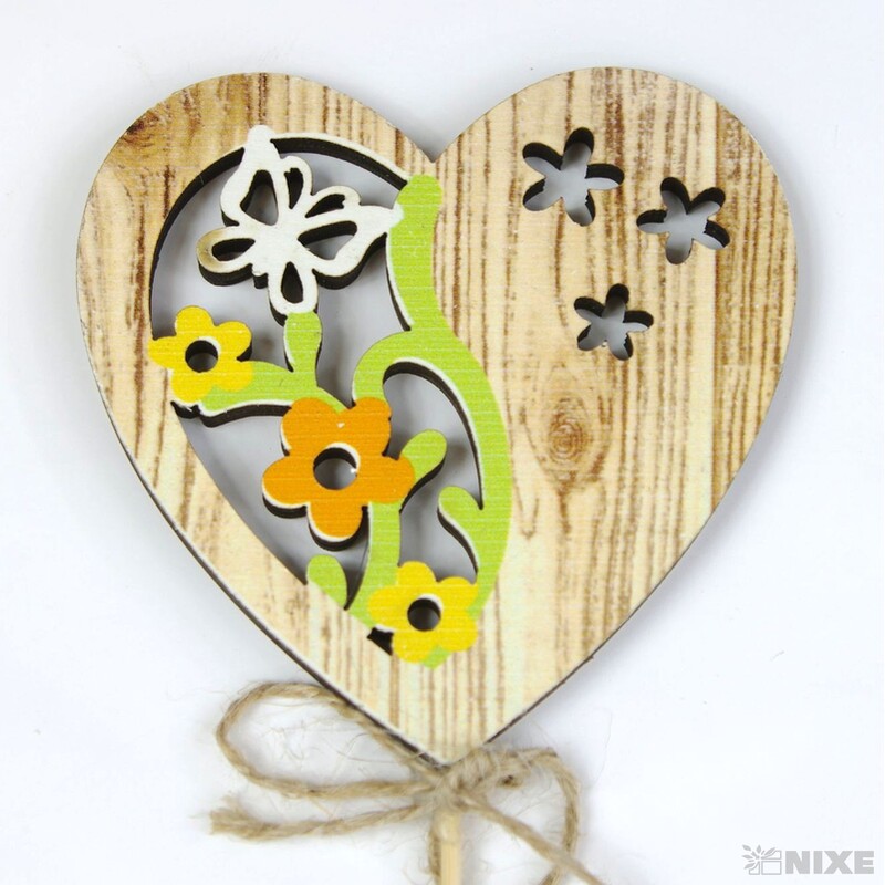 ZÁPICH SRDCE 7x28cm 6ks*PŘÍRODNÍ