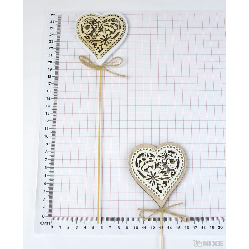 ZÁPICH SRDCE 8x28cm 6ks*BÍLÁ V+