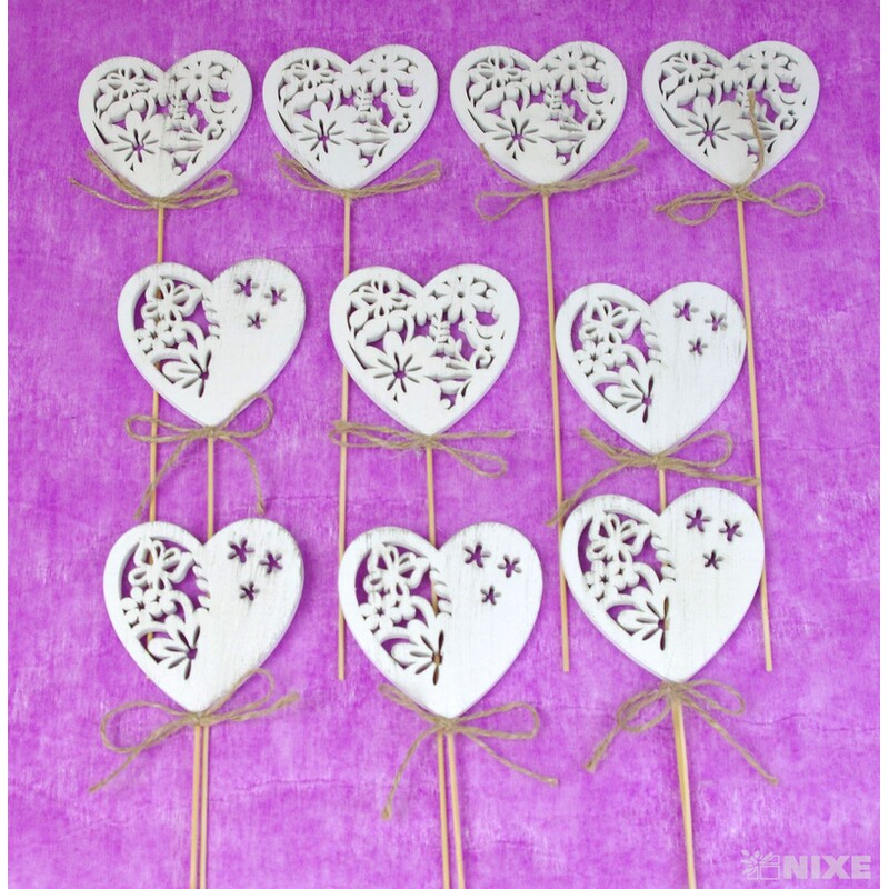 ZÁPICH SRDCE 7,5x28cm 10ks*BÍLÁ