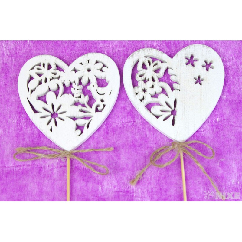 ZÁPICH SRDCE 7,5x28cm 10ks*BÍLÁ