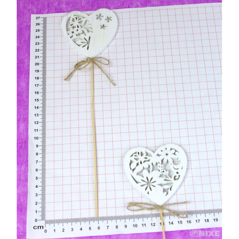 ZÁPICH SRDCE 7,5x28cm 10ks*BÍLÁ