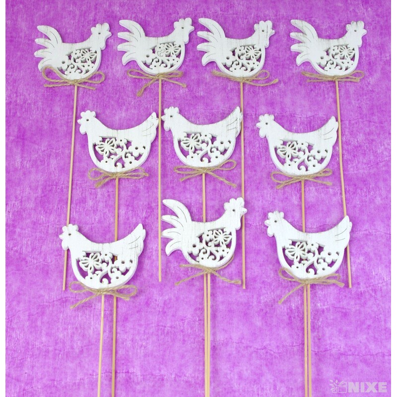 ZÁPICH SLEPICE 7,5x27cm 10ks*BÍLÁ