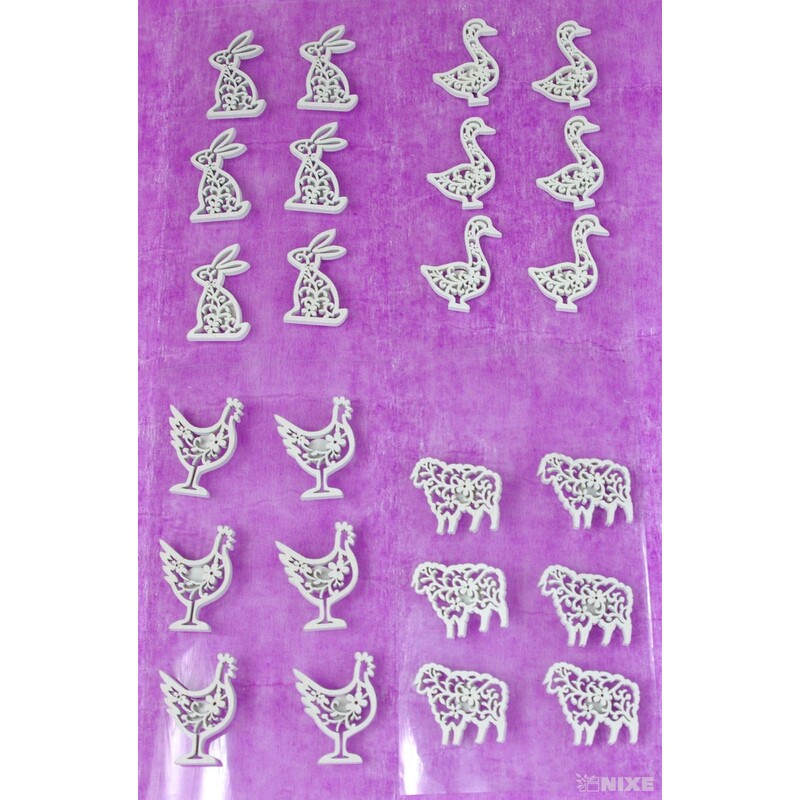 MIX NALEPOVACÍ 3cm 6ks*BÍLÁ