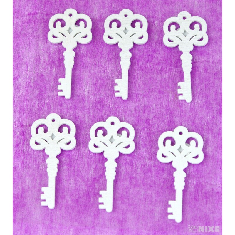 KLÍČ NALEPOVACÍ 4,5cm 6ks*BÍLÁ