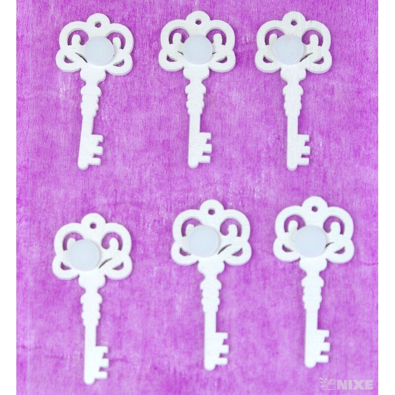 KLÍČ NALEPOVACÍ 4,5cm 6ks*BÍLÁ