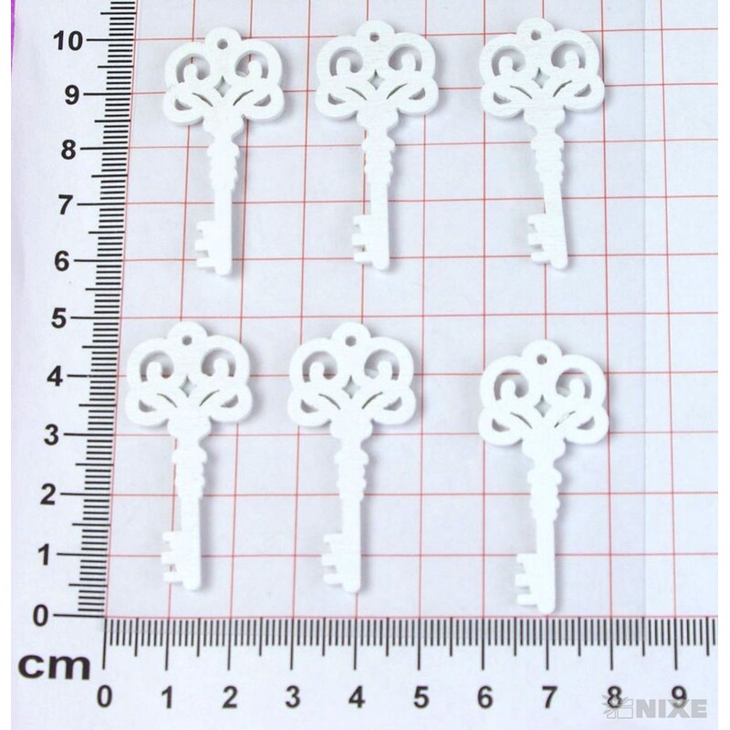 KLÍČ NALEPOVACÍ 4,5cm 6ks*BÍLÁ