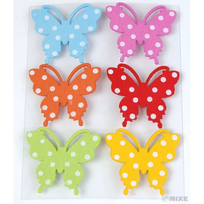 MOTÝL NALEPOVACÍ 4cm 6ks*MIX BAREV