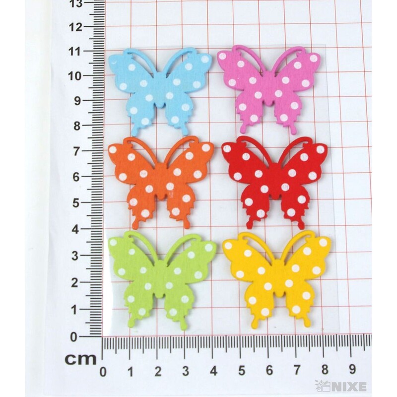 MOTÝL NALEPOVACÍ 4cm 6ks*MIX BAREV