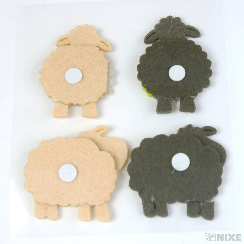 OVEČKA FILC NALEPOVACÍ 6cm 4ks*MIX BAREV