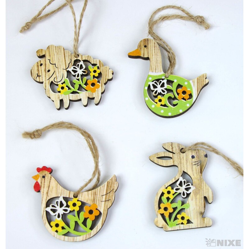 ZÁVĚS VELIKONOCE 5cm 8ks*PŘÍRODNÍ