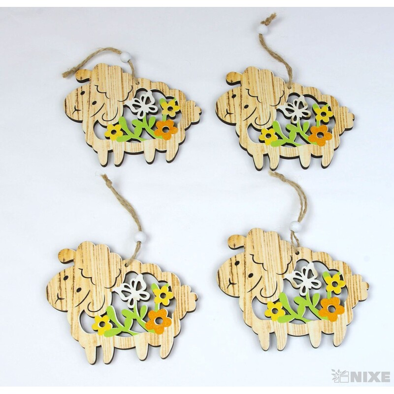 ZÁVĚS OVEČKA 12cm 4ks*PŘÍRODNÍ