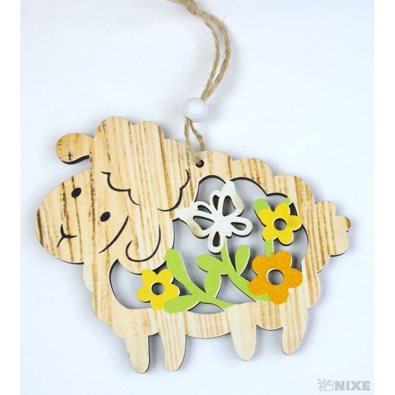 ZÁVĚS OVEČKA 12cm 4ks*PŘÍRODNÍ