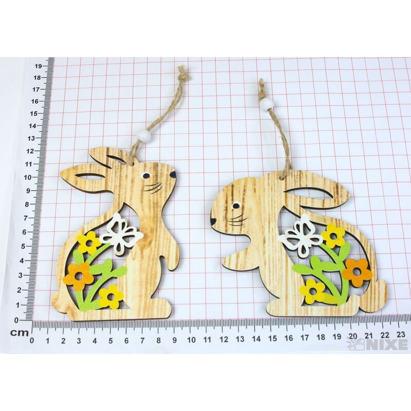 ZÁVĚS ZAJÍC 10cm 4ks*PŘÍRODNÍ